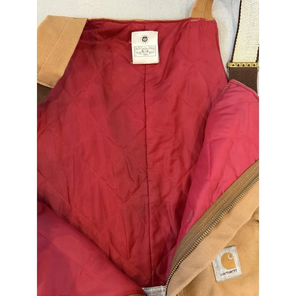 Vintage Carhartt Overalls Mens 40X30 Brown Duck Quilt Lined Bib R04 USA Made 90s - Picture 6 of 14
